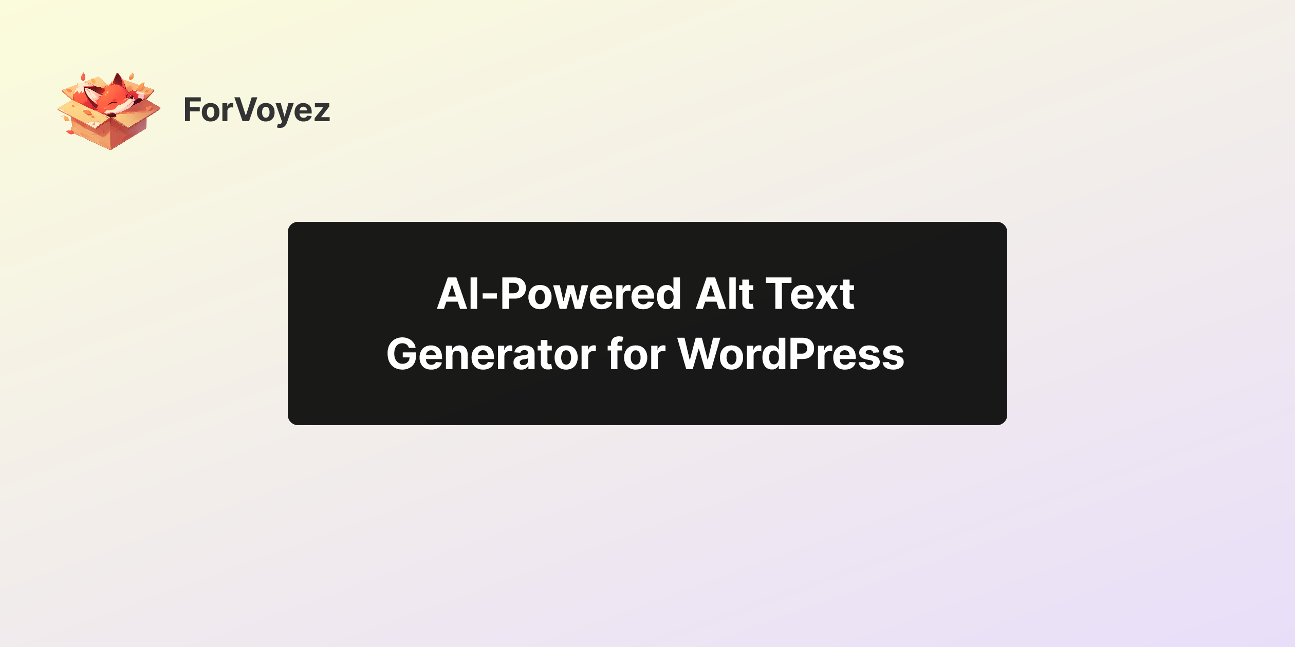 WordPress Plugin - AI Alt Text Generator | ForVoyez